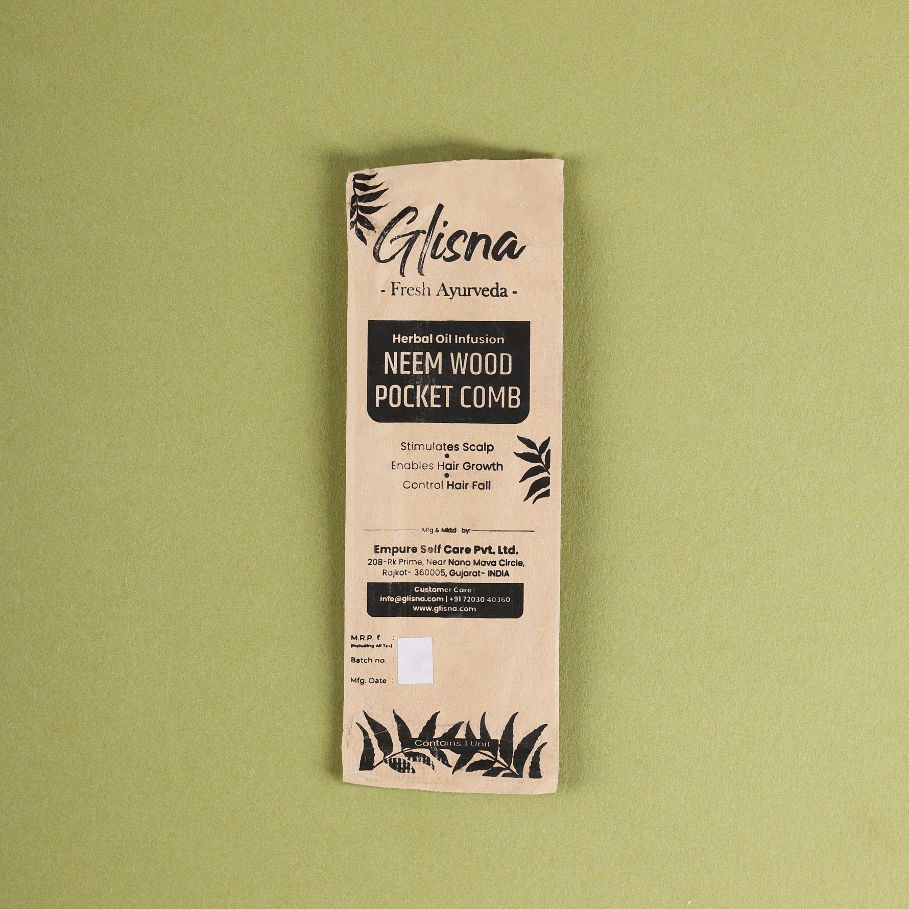 Pocket Neem Comb - Glisna