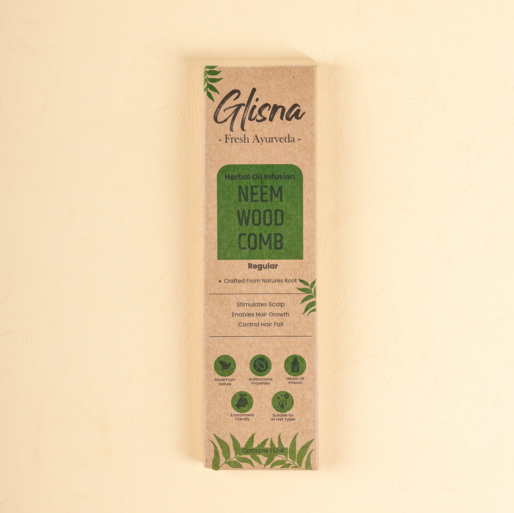 Regular Neem Wood Comb - Glisna