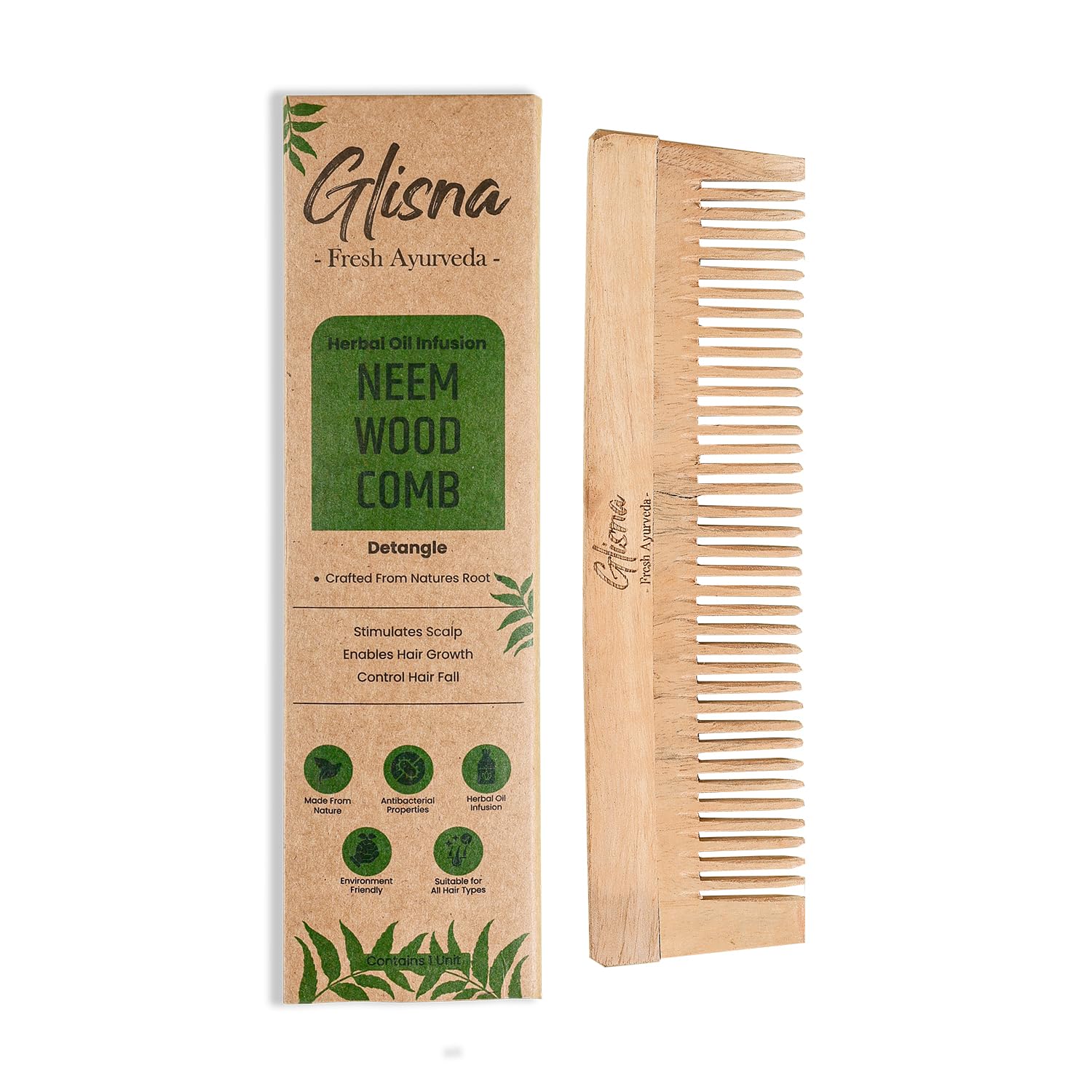 Detangling Neem Comb - Glisna