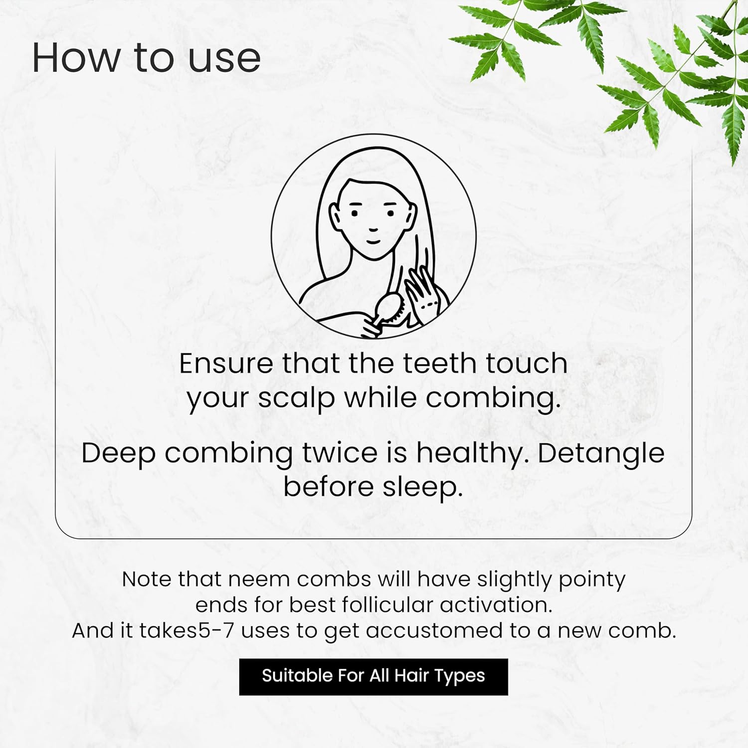 Detangling Neem Comb - Glisna