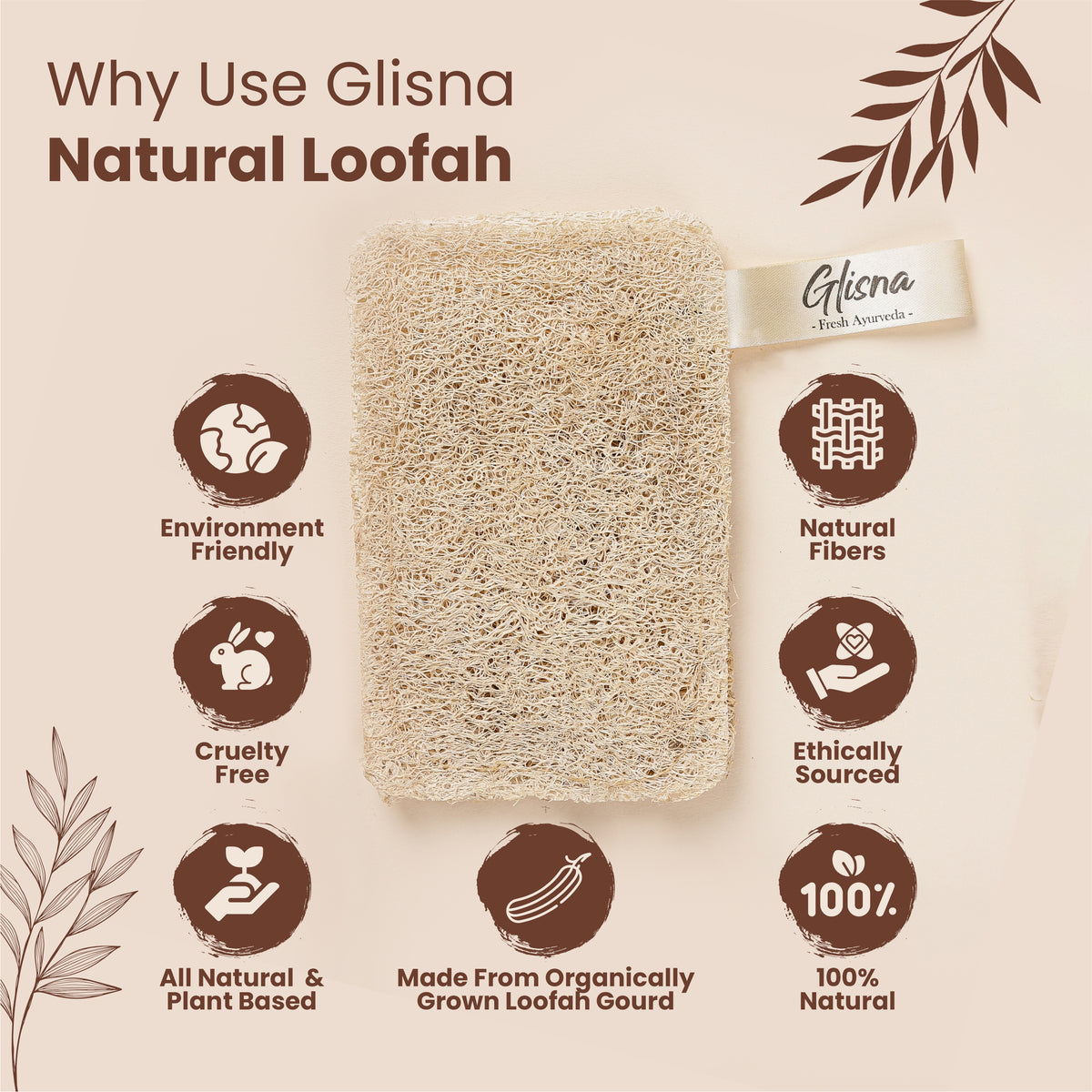 Natural Loofah Rectangular