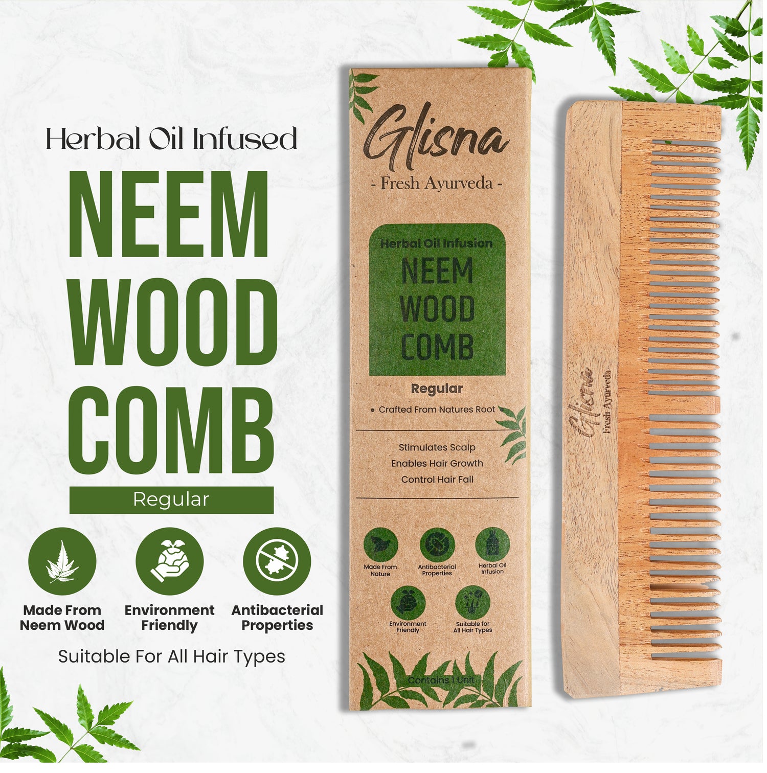 Regular Neem Wood Comb