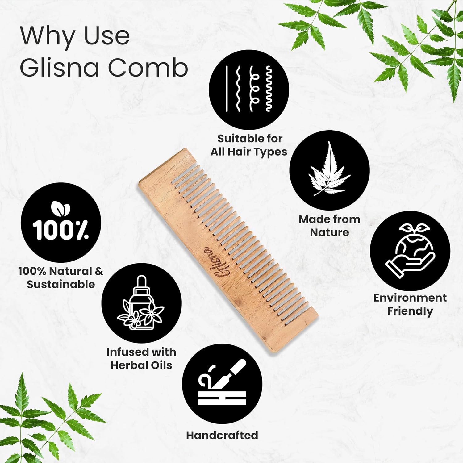 Pocket Neem Comb - Glisna
