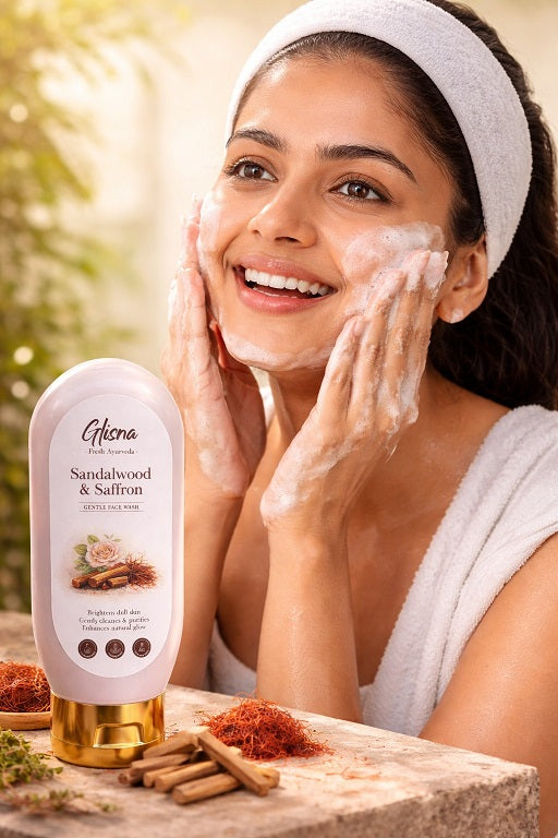 Sandalwood & Saffron Face Wash - Glisna