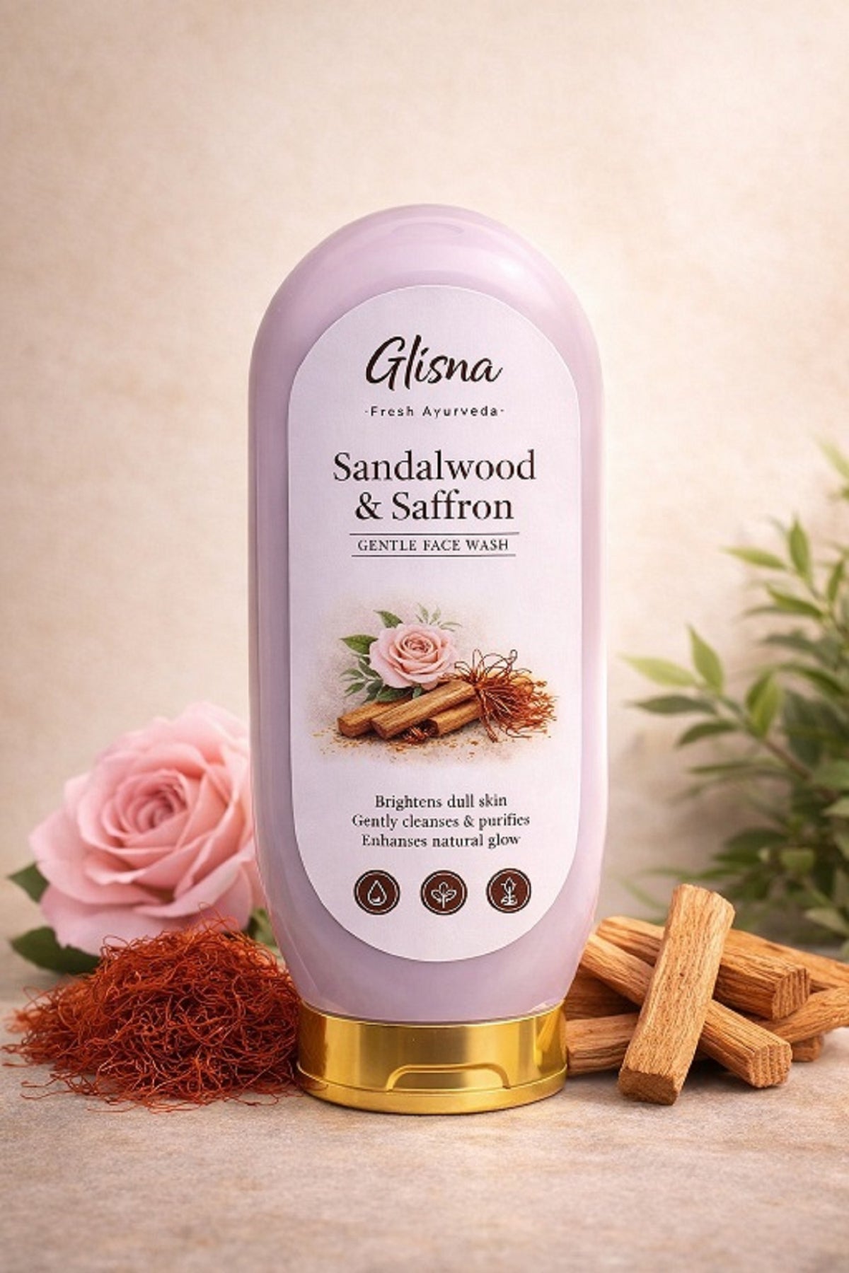 Sandalwood & Saffron Face Wash - Glisna