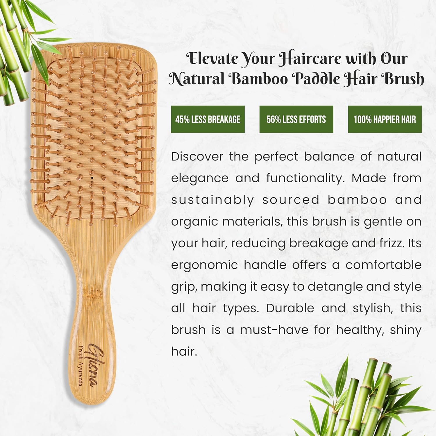 Paddel Bamboo Comb - Glisna
