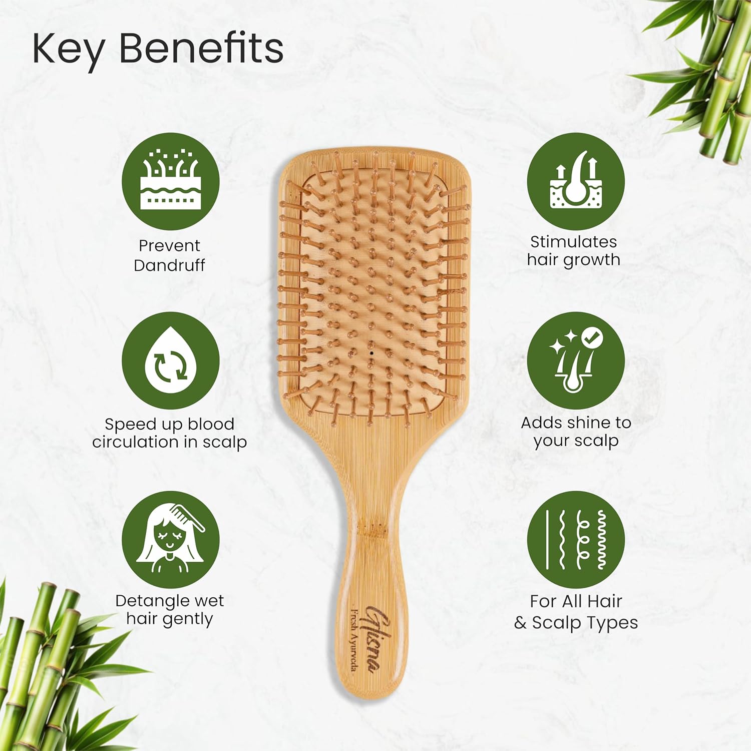 Paddel Bamboo Comb - Glisna